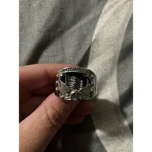 American Pride Flag Eagle Sterling Silver God Bless America Ring size 13